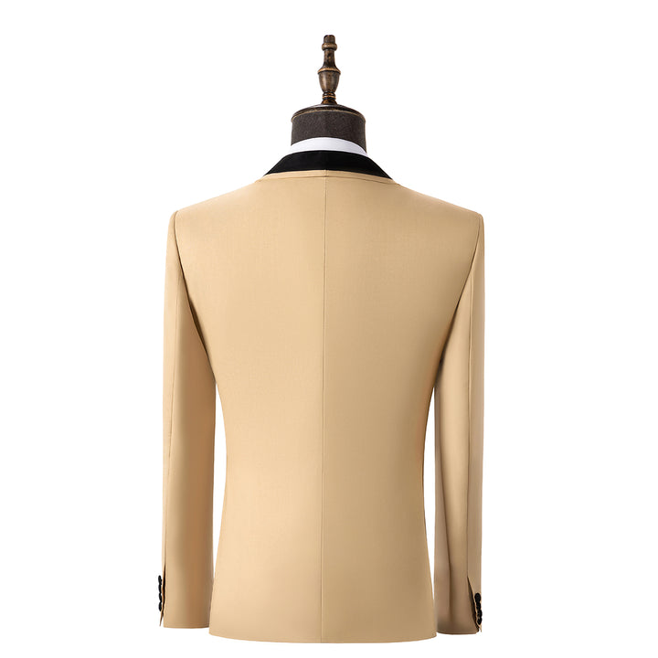 Bllmen Champagne 3 Pieces Mens Suit Shawl Lapel Tuxedos ST004