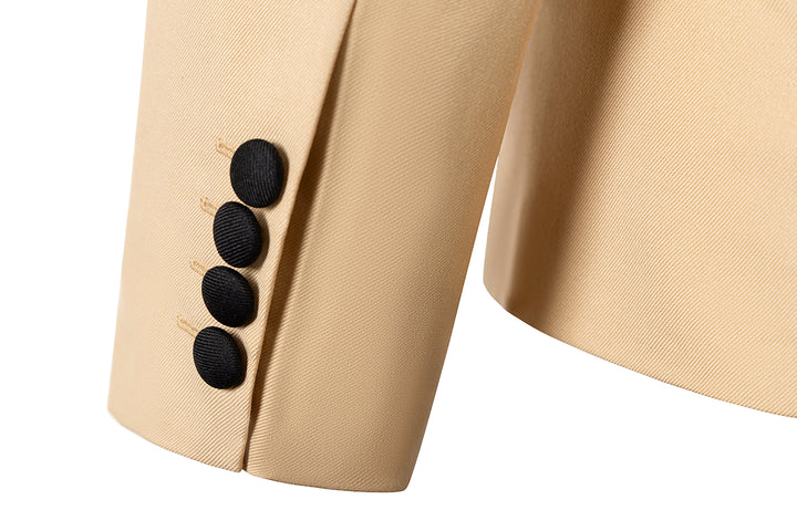 Bllmen Champagne 3 Pieces Mens Suit Shawl Lapel Tuxedos ST004