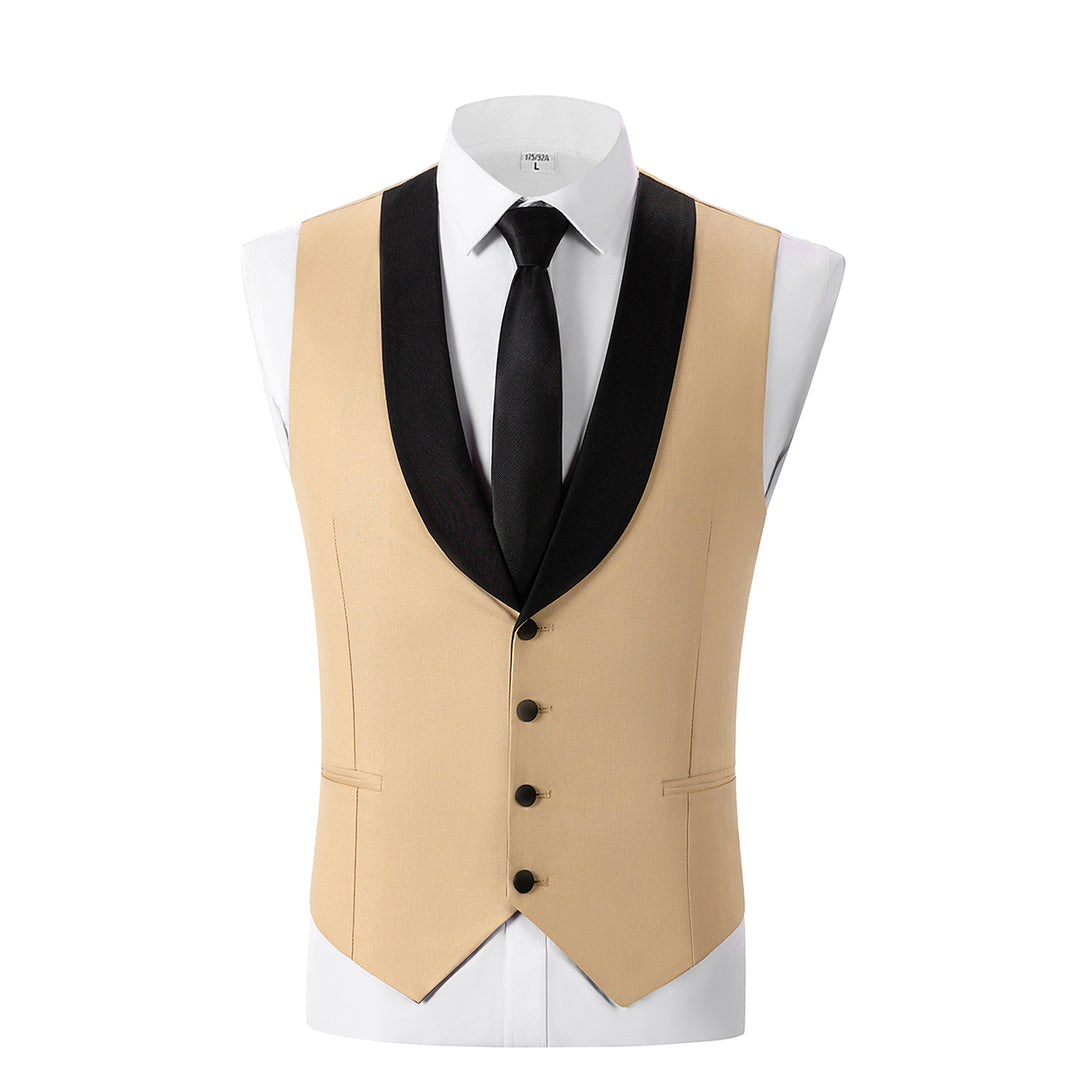 Bllmen Champagne 3 Pieces Mens Suit Shawl Lapel Tuxedos ST004