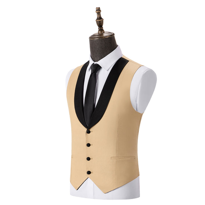Bllmen Champagne 3 Pieces Mens Suit Shawl Lapel Tuxedos ST004
