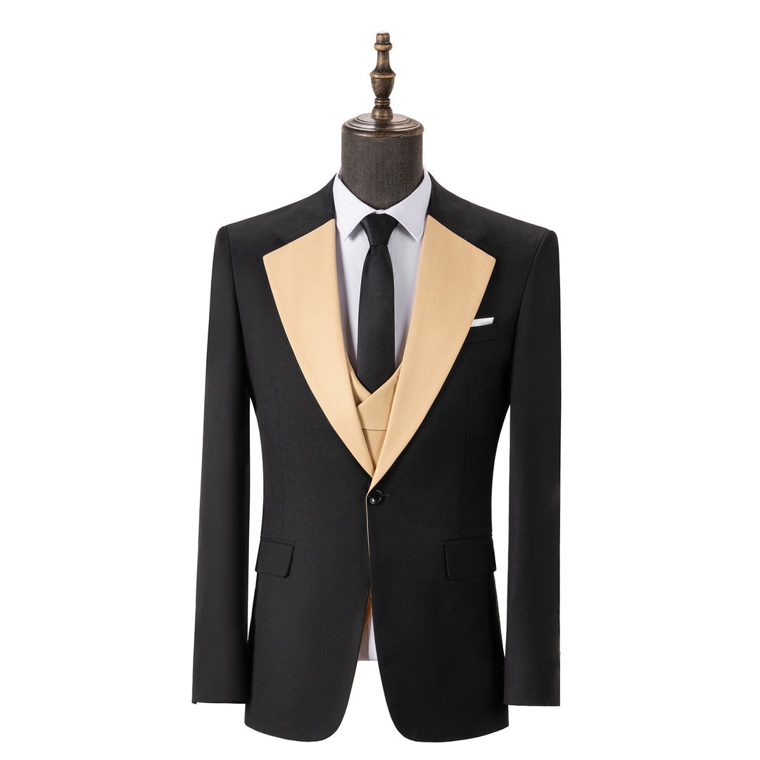 Bllmen Champagne Men's Suits 3 Pieces Notch Lapel Tuxedos ST001