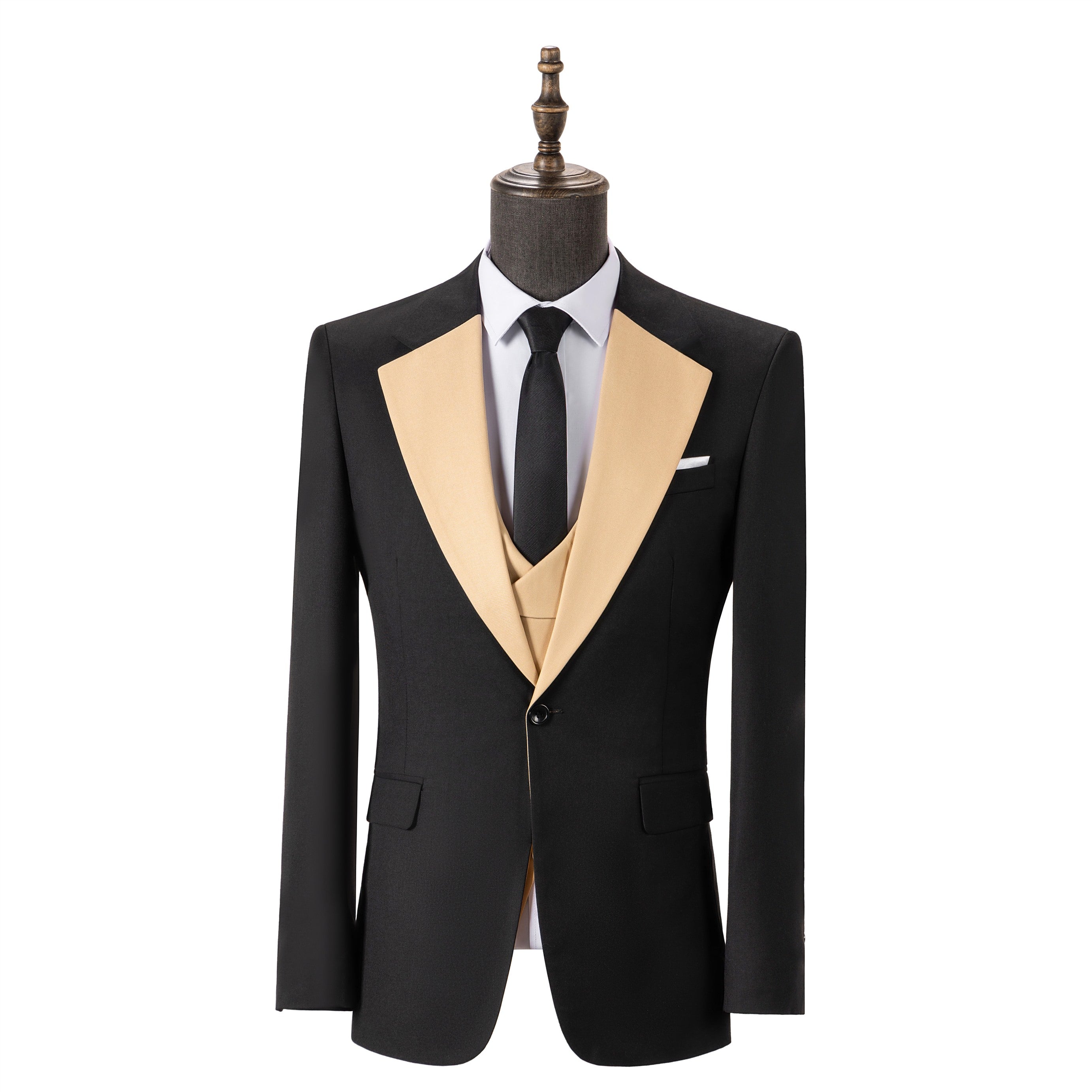 Bllmen Champagne Men's Suits 3 Pieces Notch Lapel Tuxedos ST001