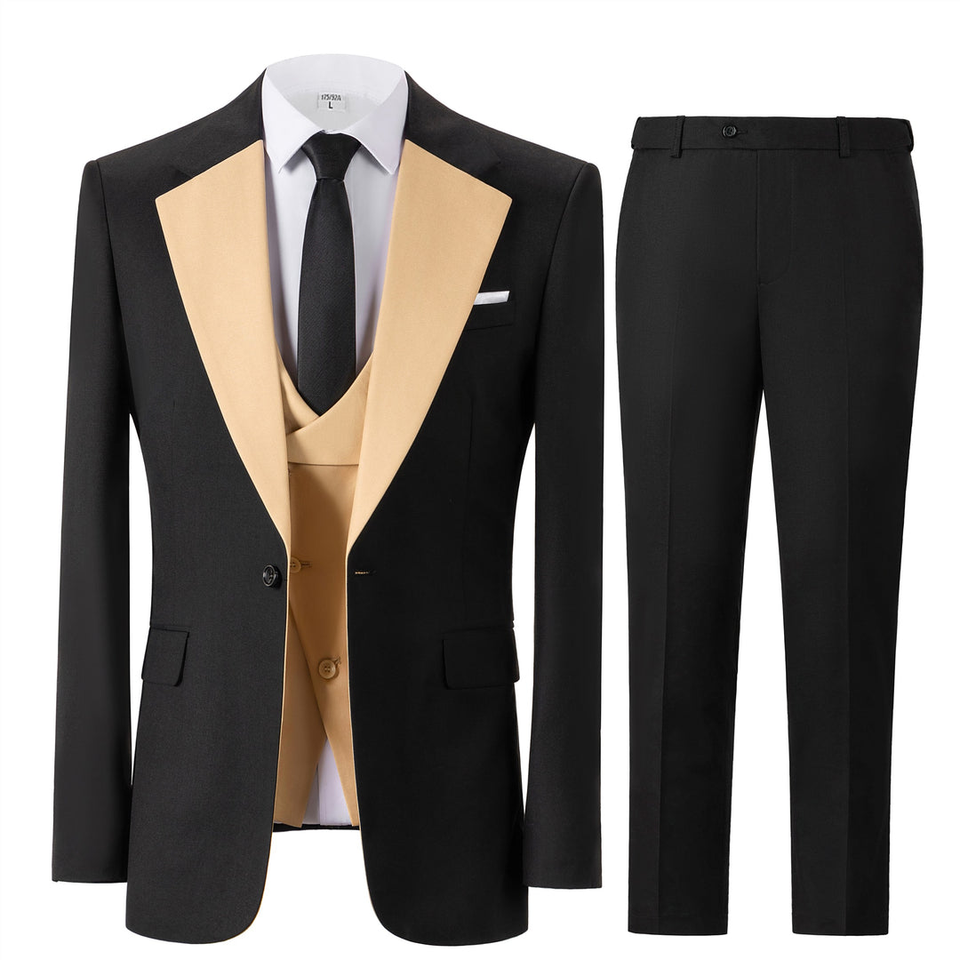 Bllmen Champagne Men's Suits 3 Pieces Notch Lapel Tuxedos ST001