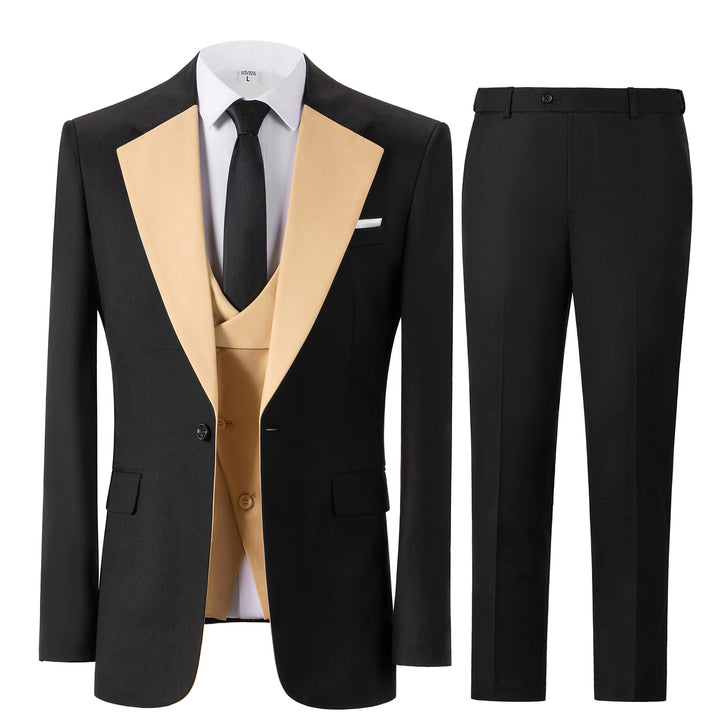 Bllmen Champagne Men's Suits 3 Pieces Notch Lapel Tuxedos ST001