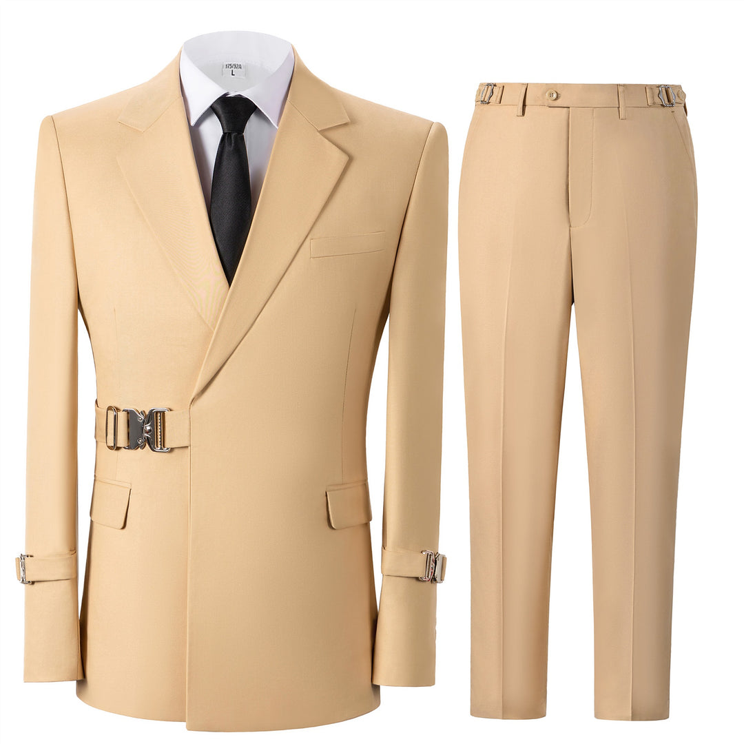 Bllmen Champagne 2 Pieces Mens Suit Notch Lapel Tuxedos ST014