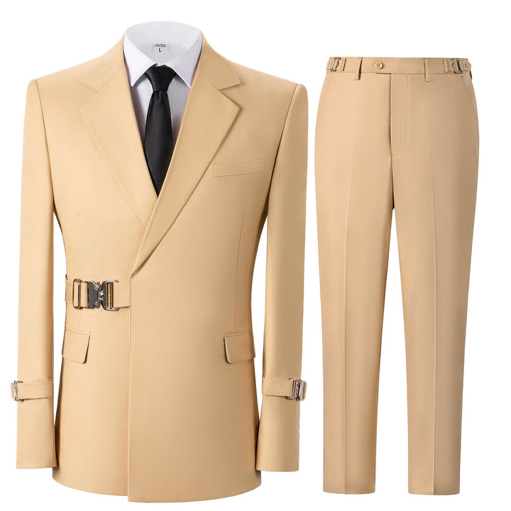 Bllmen Champagne 2 Pieces Mens Suit Notch Lapel Tuxedos ST014
