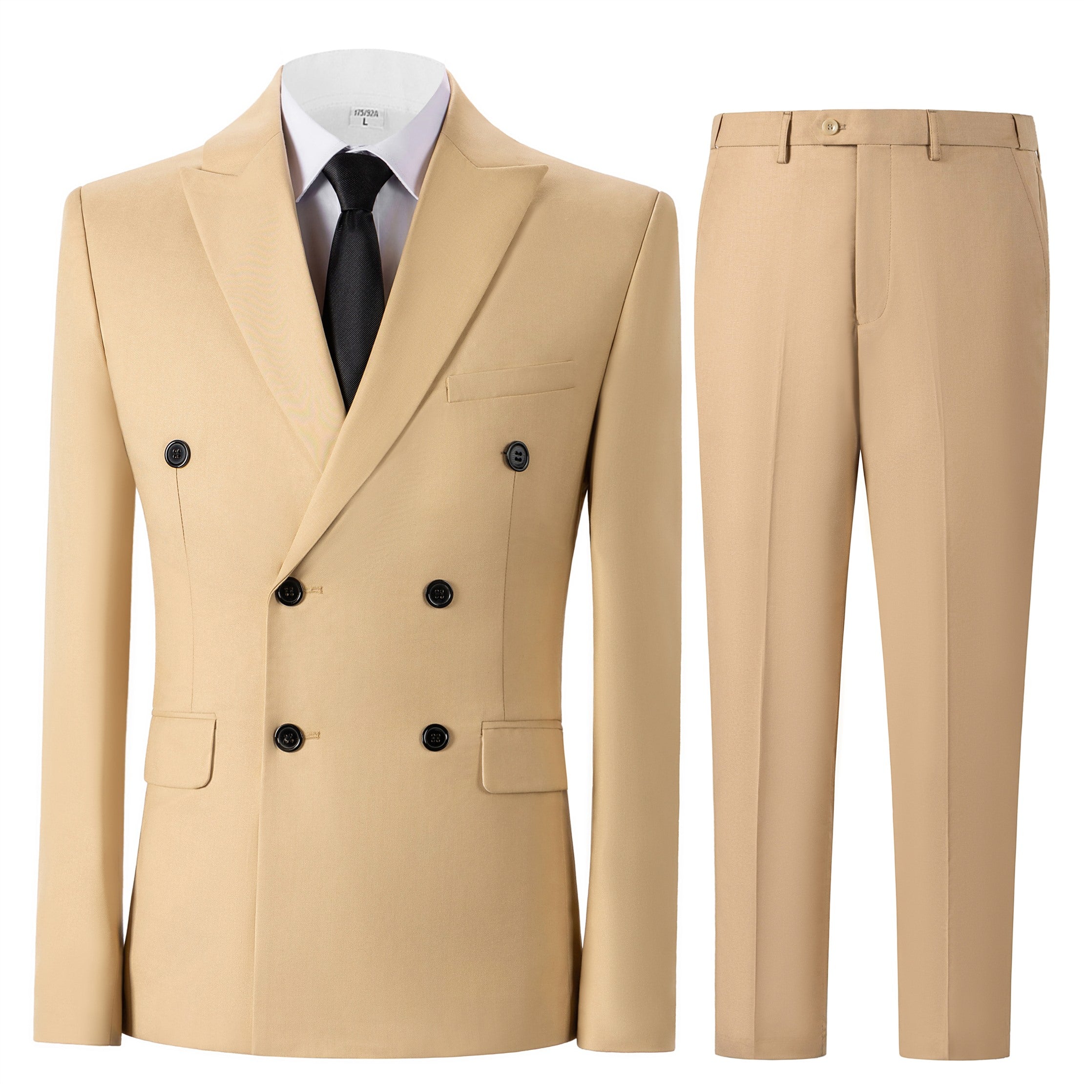 Bllmen Champagne 2 Pieces Solid Peak Lapel Men's Suit ST002