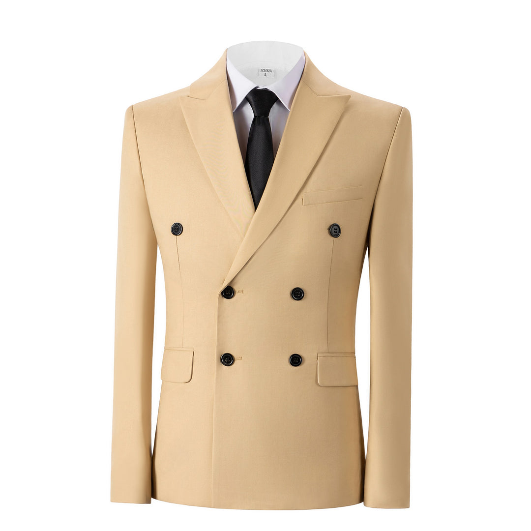 Bllmen Champagne 2 Pieces Solid Peak Lapel Men's Suit ST002