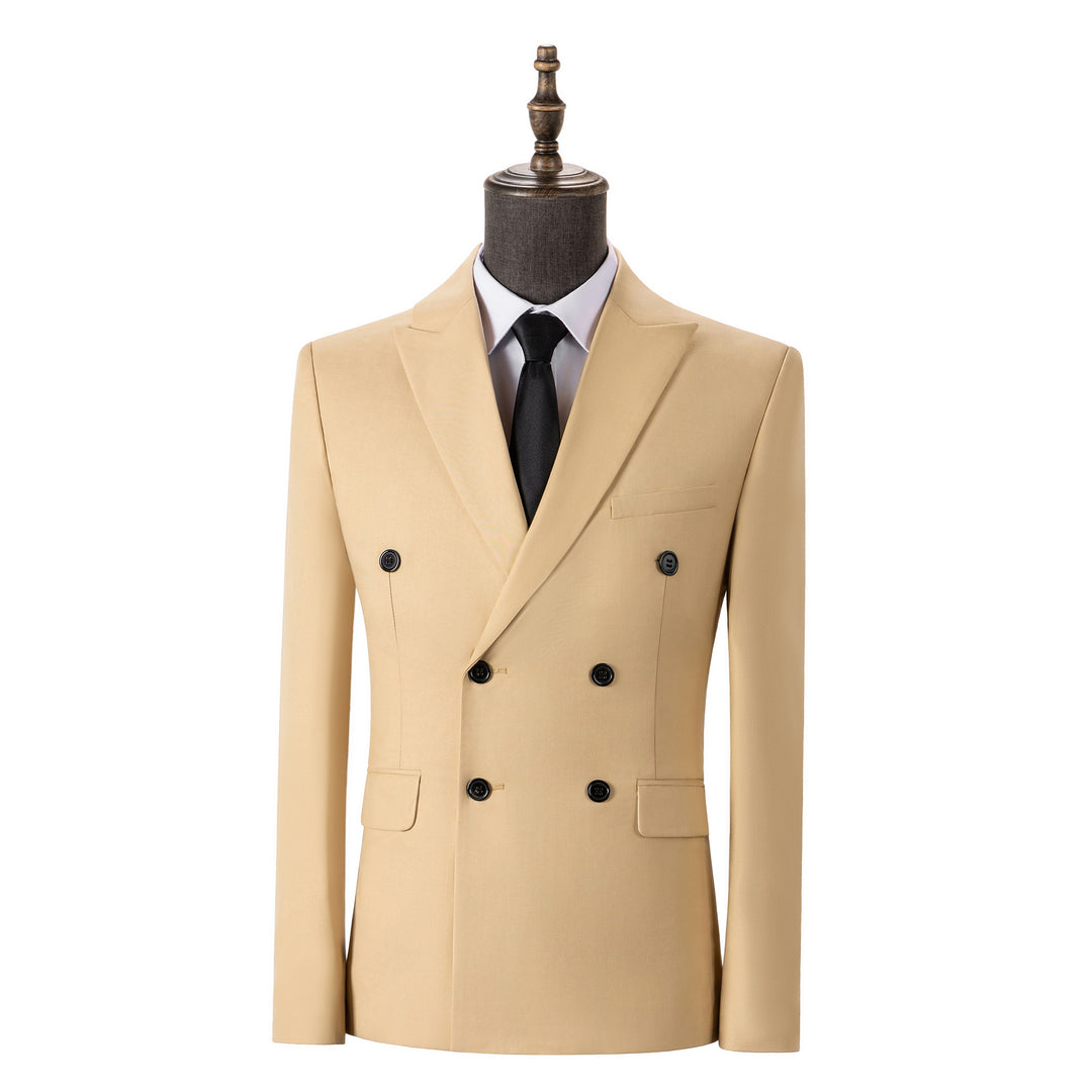 Bllmen Champagne 2 Pieces Solid Peak Lapel Men's Suit ST002