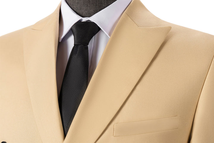 Bllmen Champagne 2 Pieces Solid Peak Lapel Men's Suit ST002