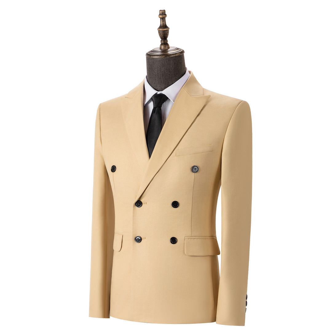 Bllmen Champagne 2 Pieces Solid Peak Lapel Men's Suit ST002