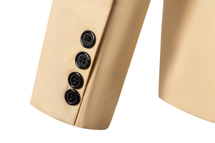 Bllmen Champagne 2 Pieces Solid Peak Lapel Men's Suit ST002