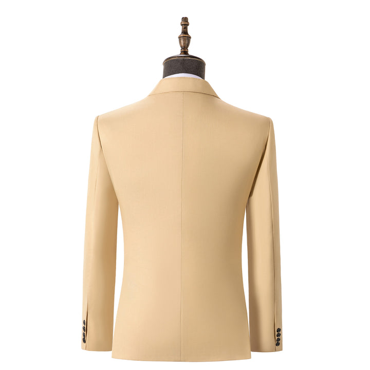 Bllmen Champagne 2 Pieces Solid Peak Lapel Men's Suit ST002