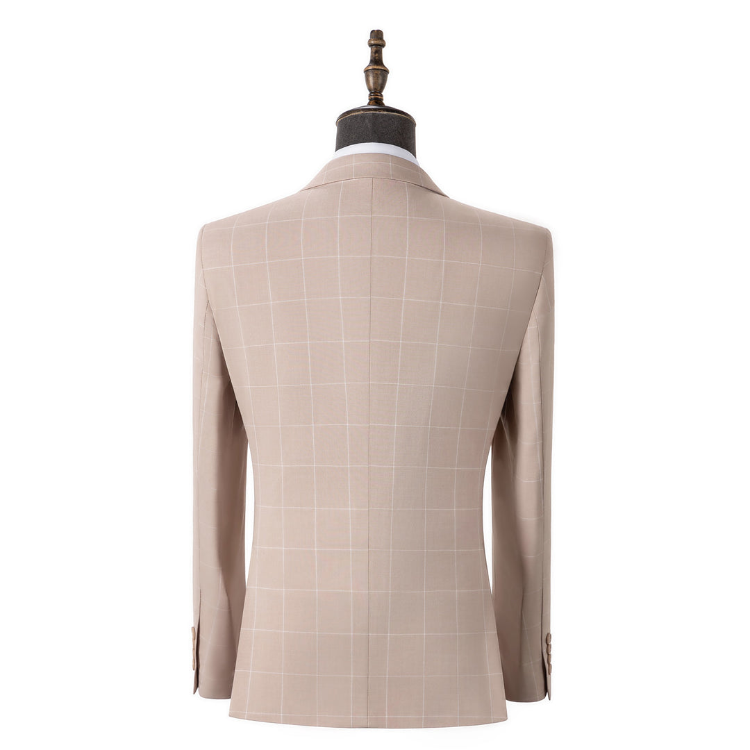 Bllmen Beige 3 Pieces Mens Suit Peak Lapel Tuxedos ST017