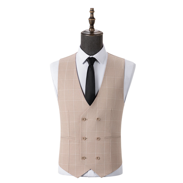 Bllmen Beige 3 Pieces Mens Suit Peak Lapel Tuxedos ST017