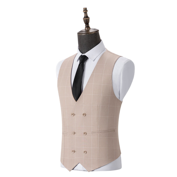 Bllmen Beige 3 Pieces Mens Suit Peak Lapel Tuxedos ST017