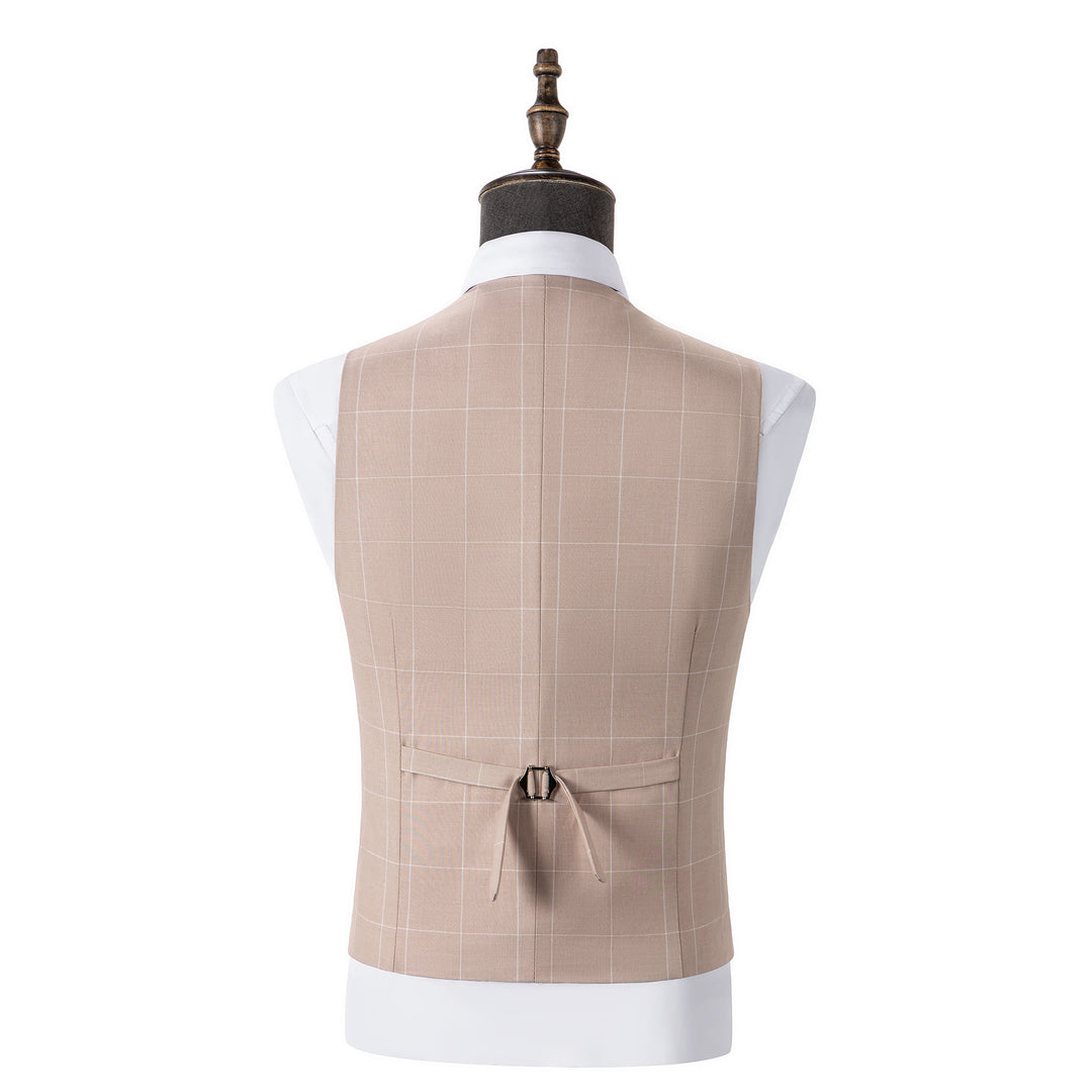 Bllmen Beige 3 Pieces Mens Suit Peak Lapel Tuxedos ST017