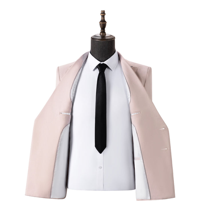Bllmen Beige 2 Pieces Solid Peak Lapel Men's Suit ST002