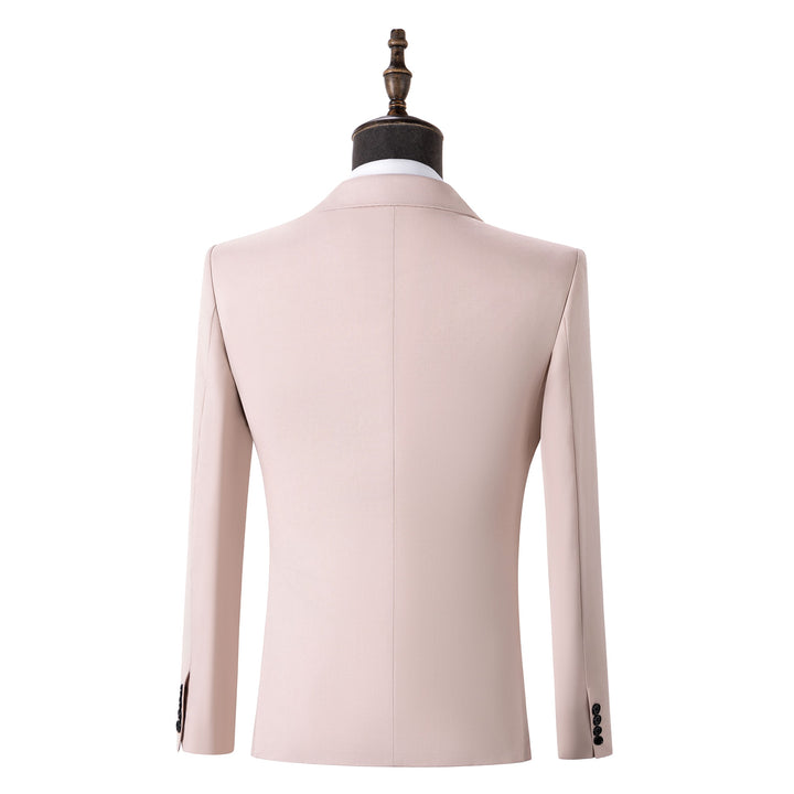 Bllmen Beige 2 Pieces Solid Peak Lapel Men's Suit ST002