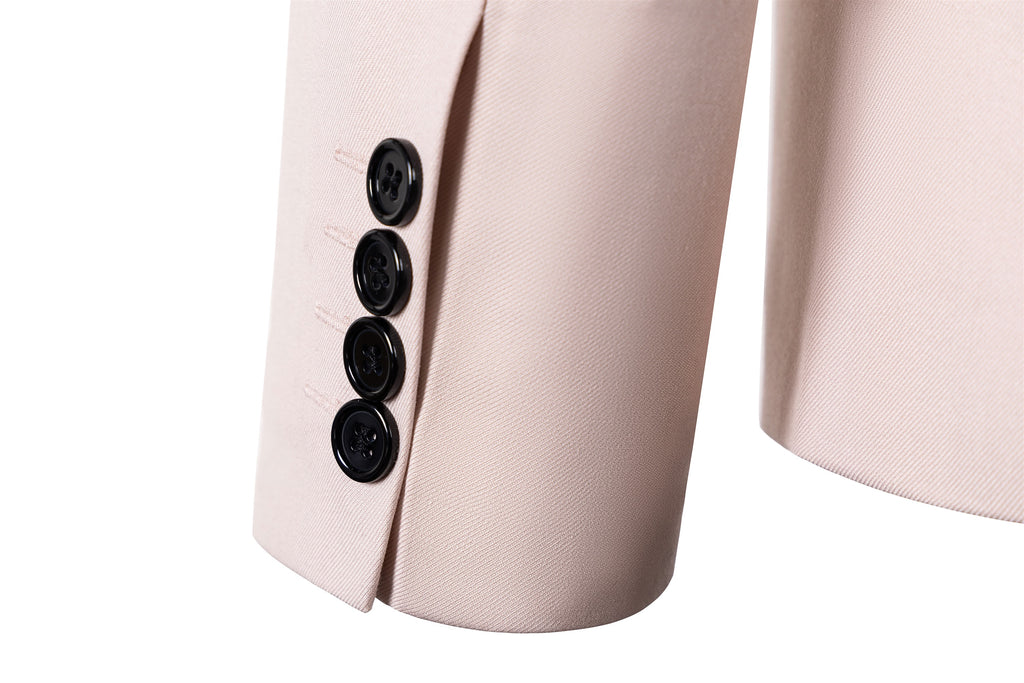 Bllmen Beige 2 Pieces Solid Peak Lapel Men's Suit ST002