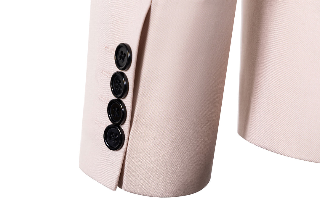 Bllmen Beige 2 Pieces Solid Peak Lapel Men's Suit ST002