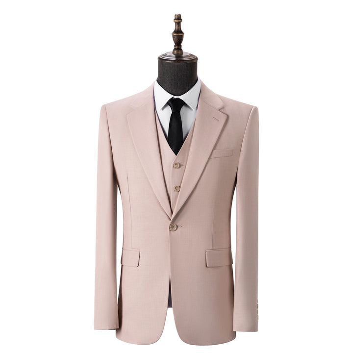 Bllmen Beige 3 Pieces Mens Suit Notch Lapel Tuxedos ST003