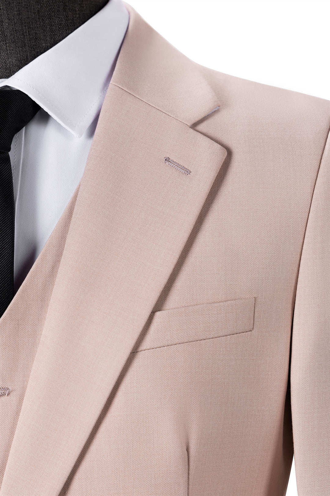 Bllmen Beige 3 Pieces Mens Suit Notch Lapel Tuxedos ST003