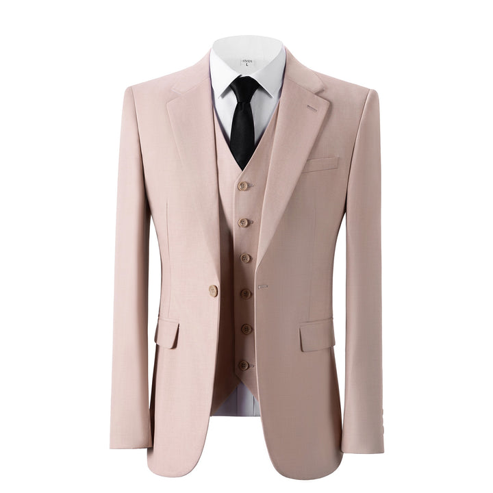 Bllmen Beige 3 Pieces Mens Suit Notch Lapel Tuxedos ST003