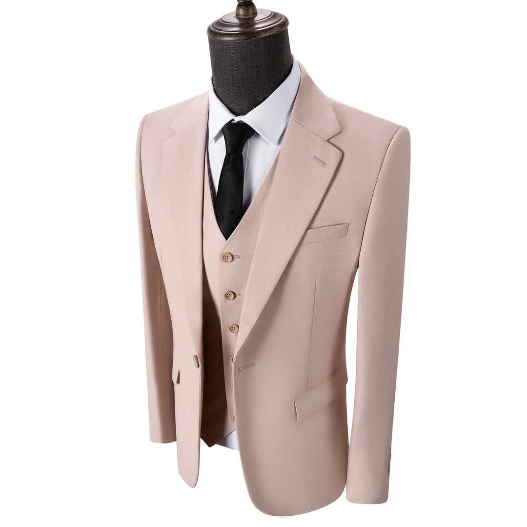 Bllmen Beige 3 Pieces Mens Suit Notch Lapel Tuxedos ST003