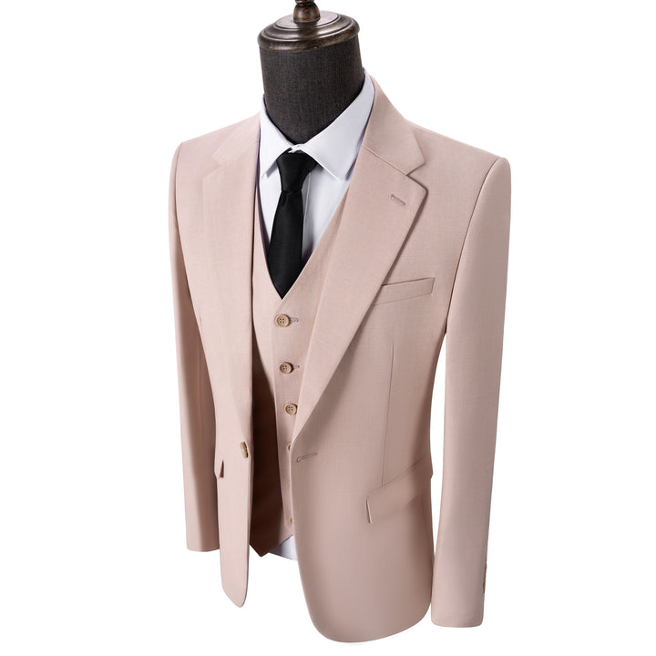 Bllmen Beige 3 Pieces Mens Suit Notch Lapel Tuxedos ST003