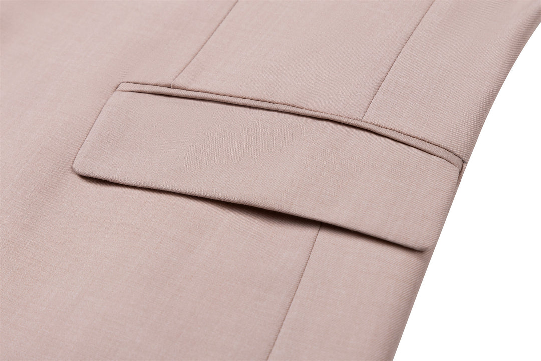 Bllmen Beige 3 Pieces Mens Suit Notch Lapel Tuxedos ST003