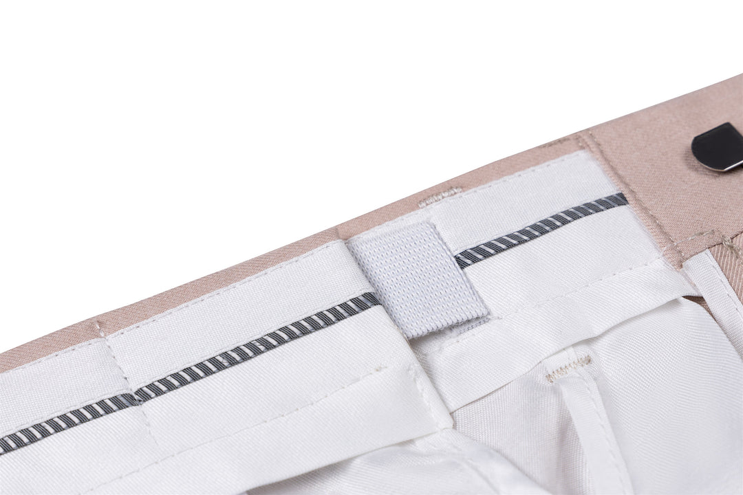 Bllmen Beige 2 Pieces Solid Peak Lapel Men's Suit ST002