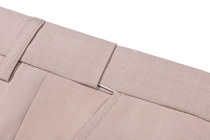 Bllmen Beige 2 Pieces Solid Peak Lapel Men's Suit ST002