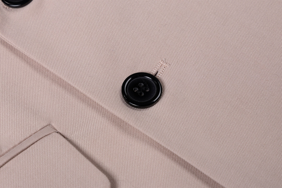 Bllmen Beige 2 Pieces Solid Peak Lapel Men's Suit ST002