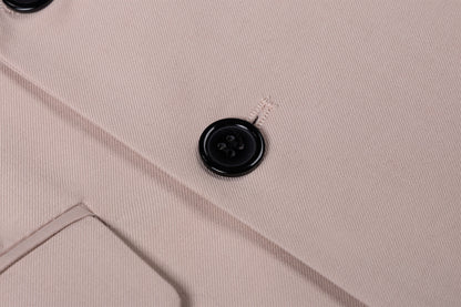 Bllmen Beige 2 Pieces Solid Peak Lapel Men's Suit ST002