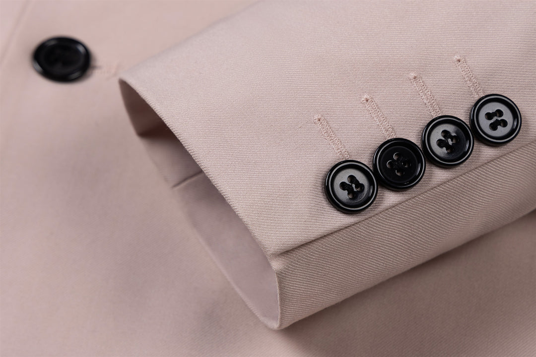 Bllmen Beige 2 Pieces Solid Peak Lapel Men's Suit ST002