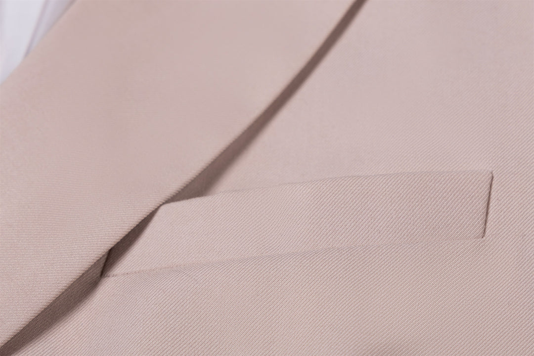 Bllmen Beige 2 Pieces Solid Peak Lapel Men's Suit ST002