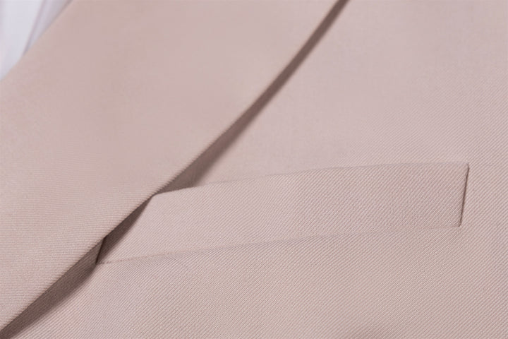 Bllmen Beige 2 Pieces Solid Peak Lapel Men's Suit ST002