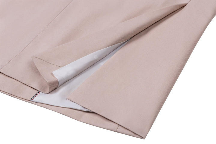 Bllmen Beige 2 Pieces Solid Peak Lapel Men's Suit ST002