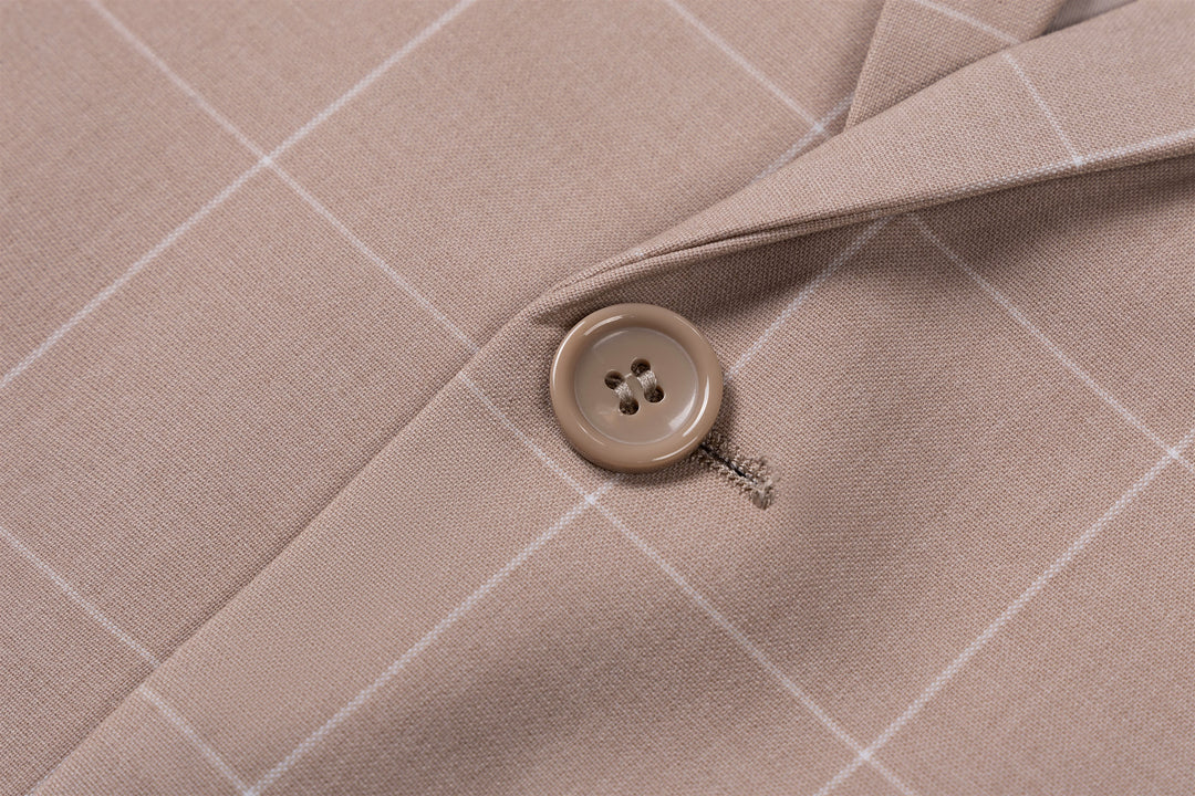 Bllmen Beige 3 Pieces Mens Suit Peak Lapel Tuxedos ST017