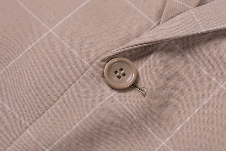 Bllmen Beige 3 Pieces Mens Suit Peak Lapel Tuxedos ST017