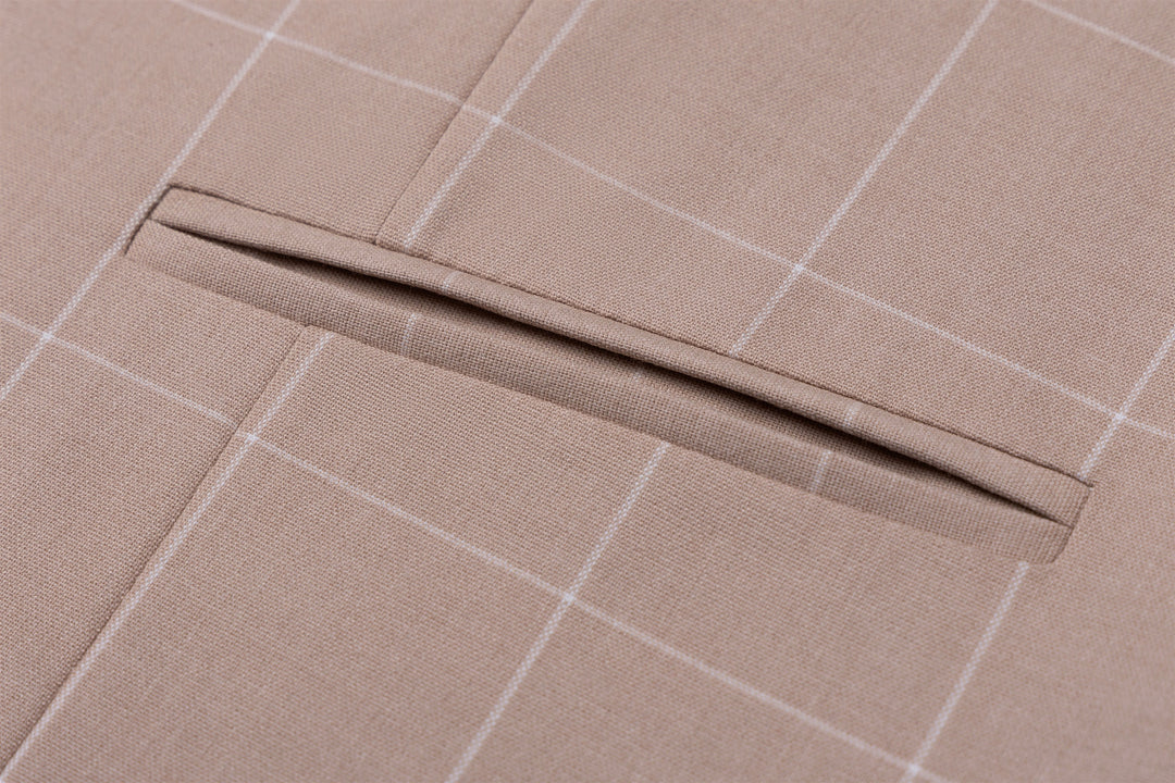 Bllmen Beige 3 Pieces Mens Suit Peak Lapel Tuxedos ST017