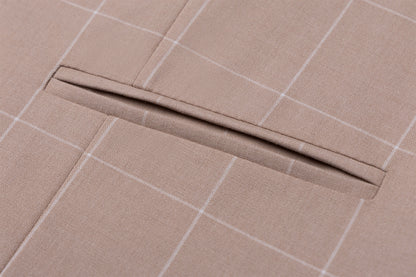 Bllmen Beige 3 Pieces Mens Suit Peak Lapel Tuxedos ST017