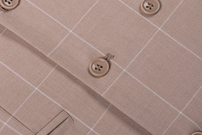 Bllmen Beige 3 Pieces Mens Suit Peak Lapel Tuxedos ST017