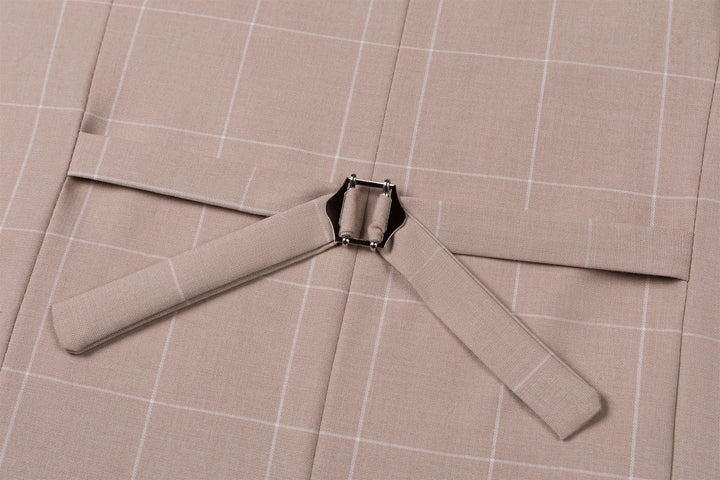 Bllmen Beige 3 Pieces Mens Suit Peak Lapel Tuxedos ST017