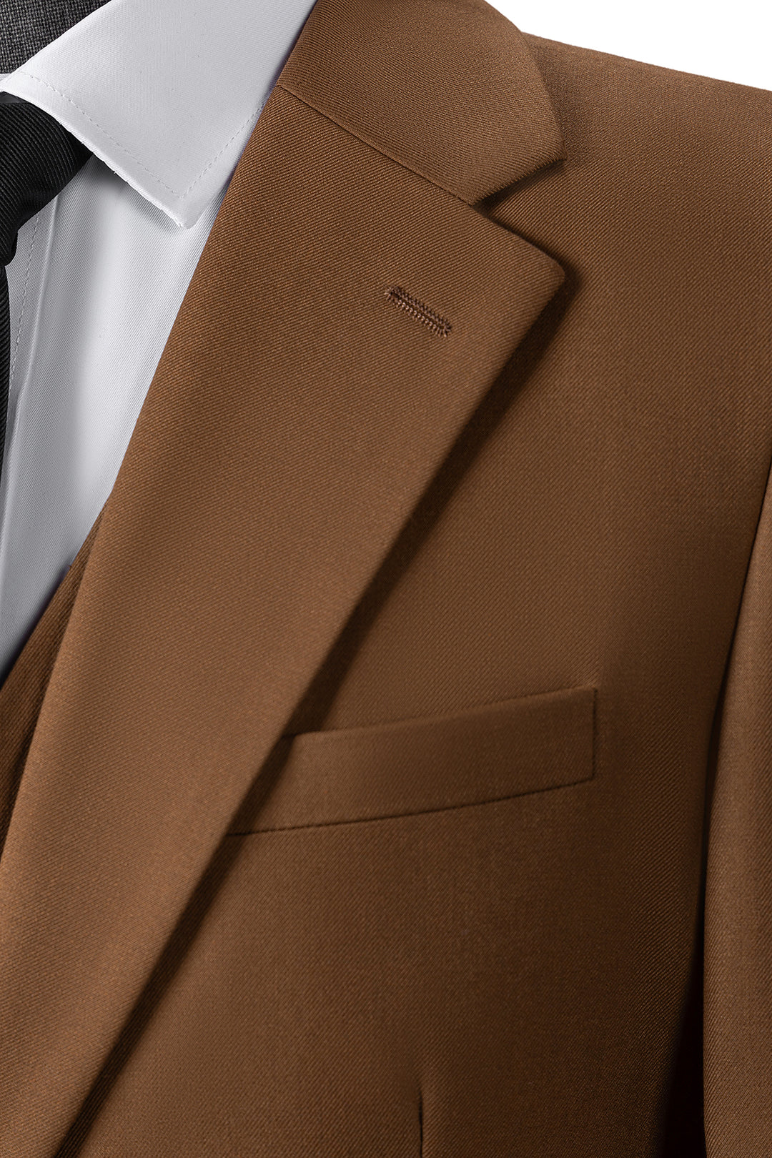 Bllmen Brown 3 Pieces Mens Suit Notch Lapel Tuxedos ST006