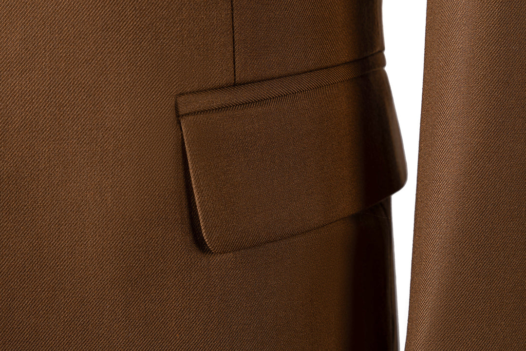 Bllmen Brown 3 Pieces Mens Suit Notch Lapel Tuxedos ST006