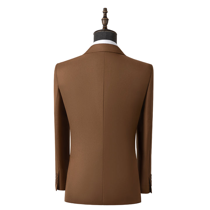 Bllmen Brown 3 Pieces Mens Suit Notch Lapel Tuxedos ST006