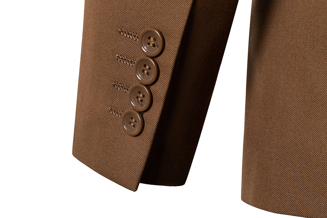 Bllmen Brown 3 Pieces Mens Suit Notch Lapel Tuxedos ST006