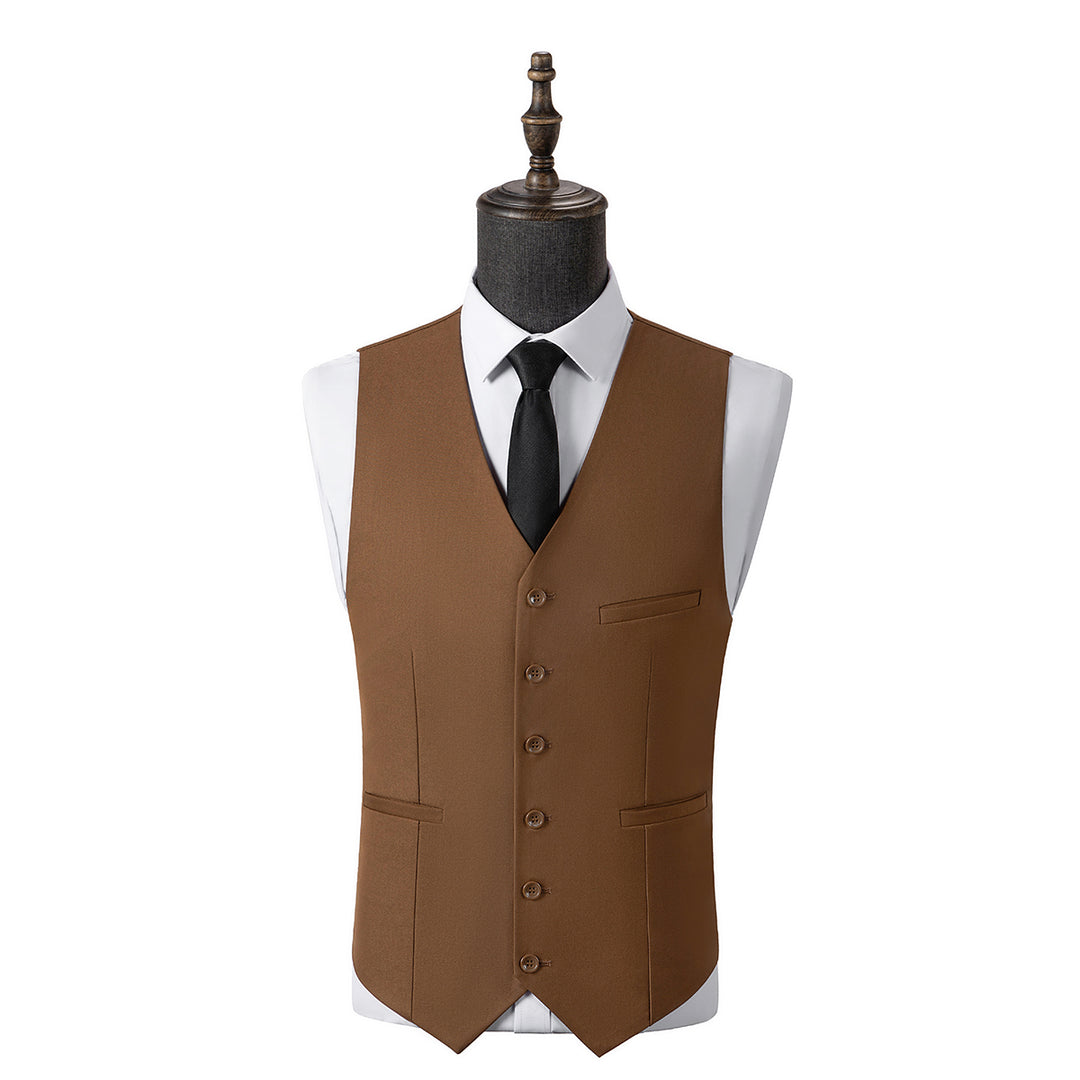 Bllmen Brown 3 Pieces Mens Suit Notch Lapel Tuxedos ST006